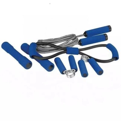 Hercules 6 Piece Fitness Set: Weights, Jump Rope, Resistance Band, Finger Grips