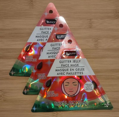 Watermelon Scented Moisturizing Glitter Face Mask - B Pure 1 Pk