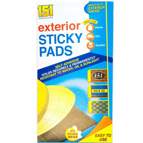 STRONG EXTERIOR STICKY PADS Double Sided Adhesive Square Outdoor Wall