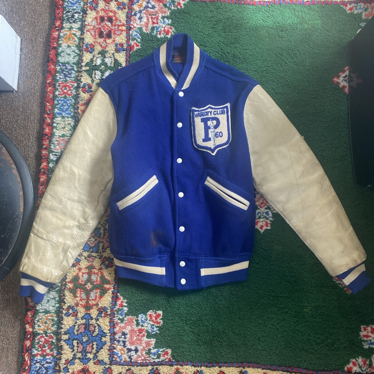 Wilson 1960s Size 42 Varsity Club Letterman Blue And White Wilson 1960s Size 42 Varsity Club Letterman Blue And White