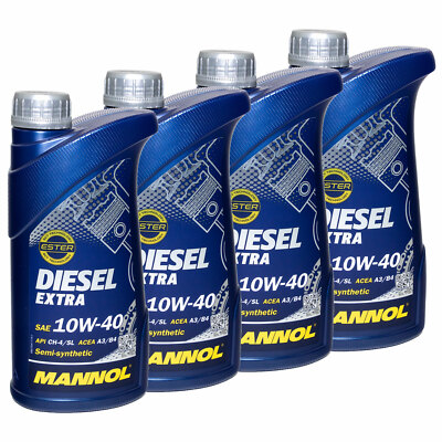 Motoröl Motor Öl MANNOL Diesel EXTRA 10W40 API CH-4/SL 4x 1 Liter Motorenöl
