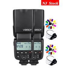 US 2Pcs Godox V850II 2.4G Camera Flash Light Speedlite With Li-ion Battery Gifts