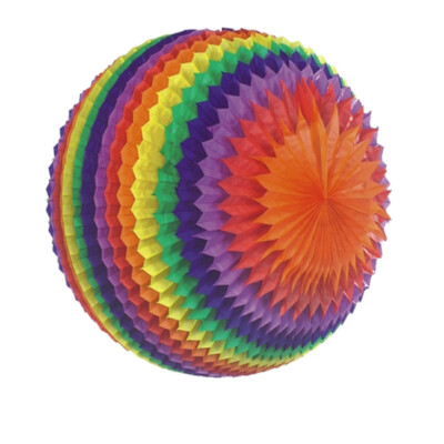 3 x PAPSTAR Wabenball mit Streifen Ø 50 cm ''Rainbow'' Party, Kugel, Ball schwer e