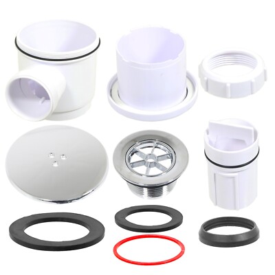 Duschfalle für 50mm Wanne Stopfen Loch 40mm 1,5'' Ablauf Ablauf Ablauf Chrom Kuppel Boden Set