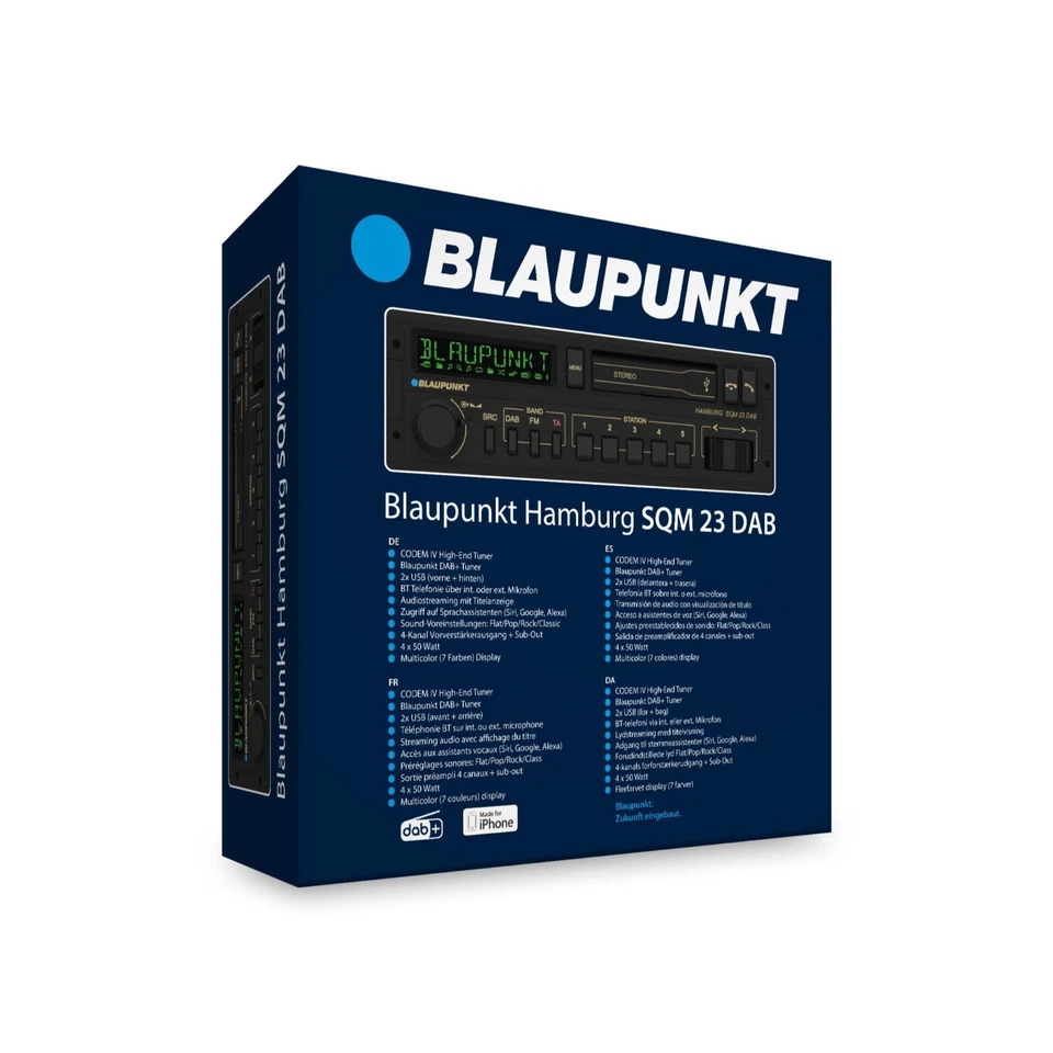Blaupunkt Hamburg SQM 23 Radio Stereo Retro DAB Anni '80 USB MP3 Bluetooth AUX - Immagine 3 di 4