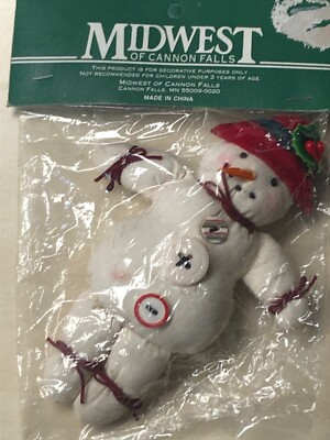 Schneemann Midwest of Cannon Falls Ornament ca 15 cm