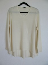 Eileen Fisher V-Neck High/Low Tunic/Sweater-Merino Wool-Ivory-Sze Large-NWT $188