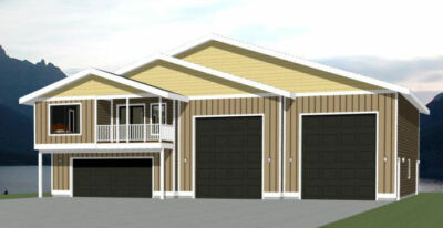 60x50 Apartment with 2-Car 2-RV Garage - PDF FloorPlan - 1,694 sqft - Model 1C