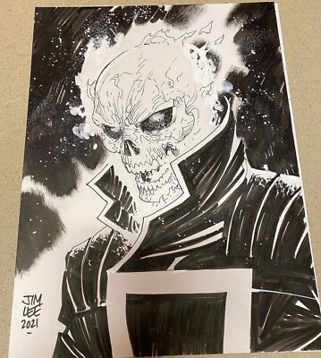 Jim Lee Ghost Rider original art sketch Ink 12x9 | eBay