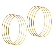 8 Inch Dream Catcher Rings, 8 Pcs Macrame Wreath Floral Round Ring Hoop, Gold