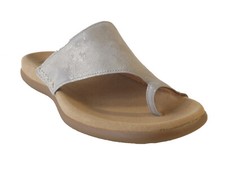 Gabor Pantolette, Zehensteg, Metallikleder beige, 83-700-62
