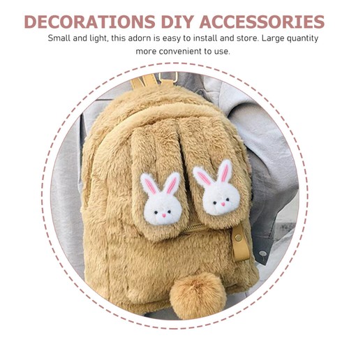4 Pcs Plush Rabbit Brooch Child Toddler Fuzzy Phone Charms Cartoon Accessories - 第 6/12 張圖片