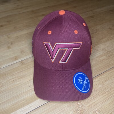 TOTW Virginia Tech Hokies VT Logo Side Patch Adjustable Baseball Hat Cap NCAA VG