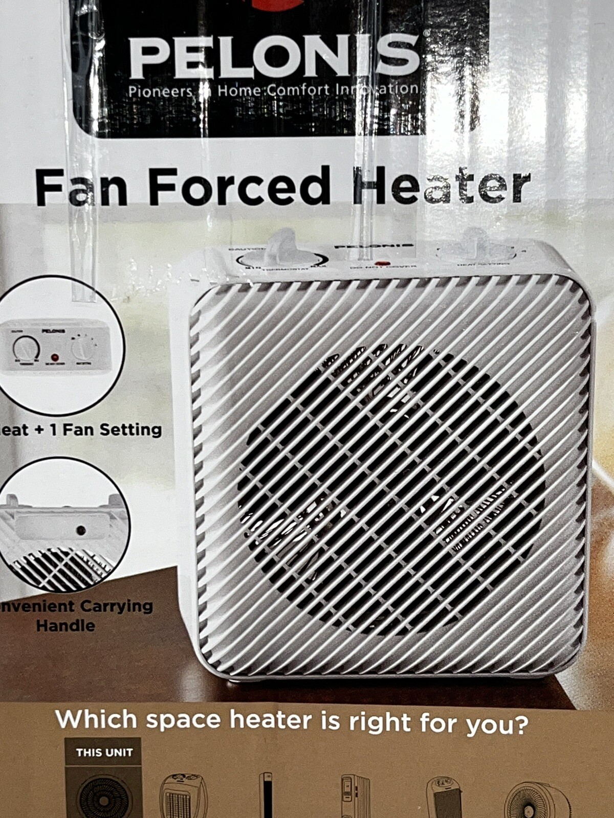 NEW Fan Forced Pelonis 1500W 3-Speed Electric Fan-Forced, PSH08F1AWW  White-image
