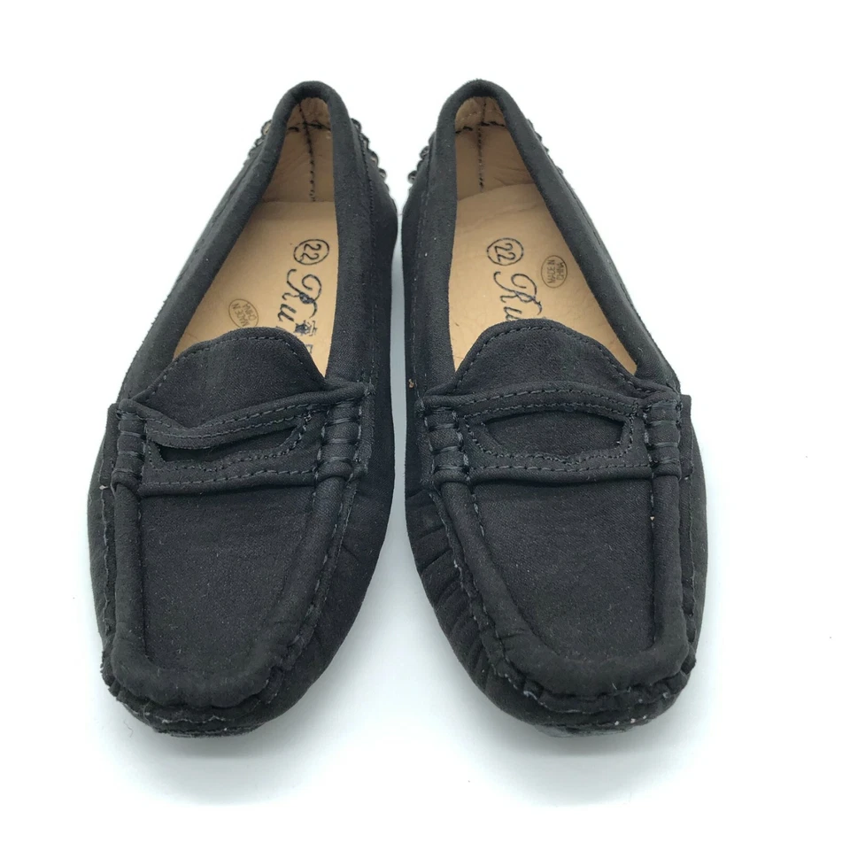 Ruizu 学步儿童 男孩 乐福鞋 一脚蹬 人造麂皮绒 黑色 连衣裙 休闲 22 US 6 — 第 2/4 张图片