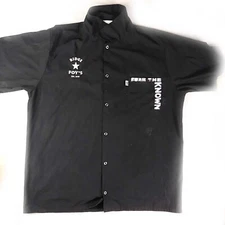 Vintage Uncommon Threads Ridge Foy's Biker Motorcycle Black Snap Up Shirt Sz L