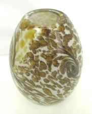 Abstract Short Oval Hanging Light Pendant Glass Shade NEW GS-A-AT Amber/Tan