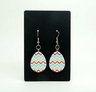 Easter Egg Earrings with Zigzag pattern
