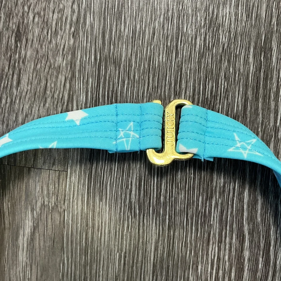 NUEVO CON ETIQUETAS Juicy Couture Niñas Jóvenes Talla 16 Azul Claro Helado Bikini Halter Top Y2K Foto 3 de 4