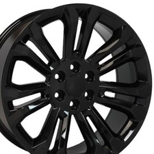 Ck159 5666 Black 22 Inch Wheels Set Fits Cadillac Chevy Gmc