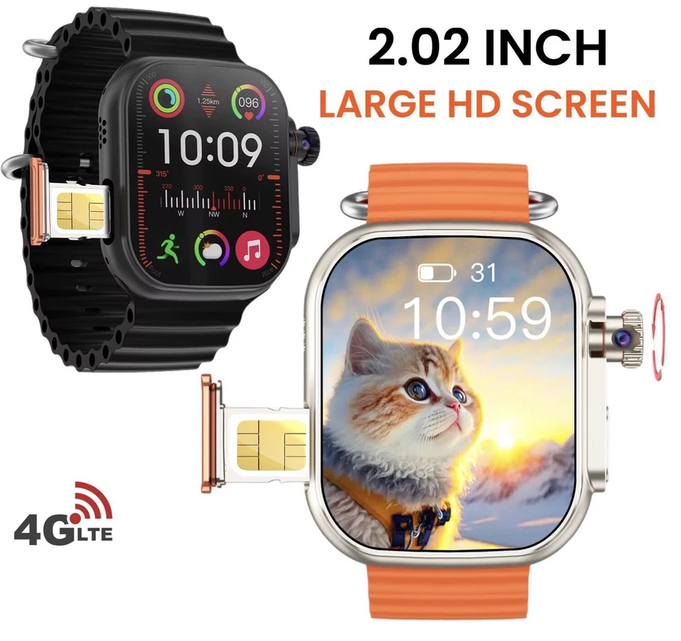 2.04" SmartWatch Pantalla HD 4G+64GB Android 8.1 HD Videollamada, Aplicación, 850mAh, ECG, EE. UU. Foto 2 de 4