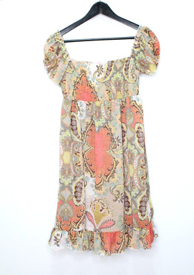 Okay Kleid Gr. 38 Damen Oberteil Mehrfarbig Kurz #CF-20