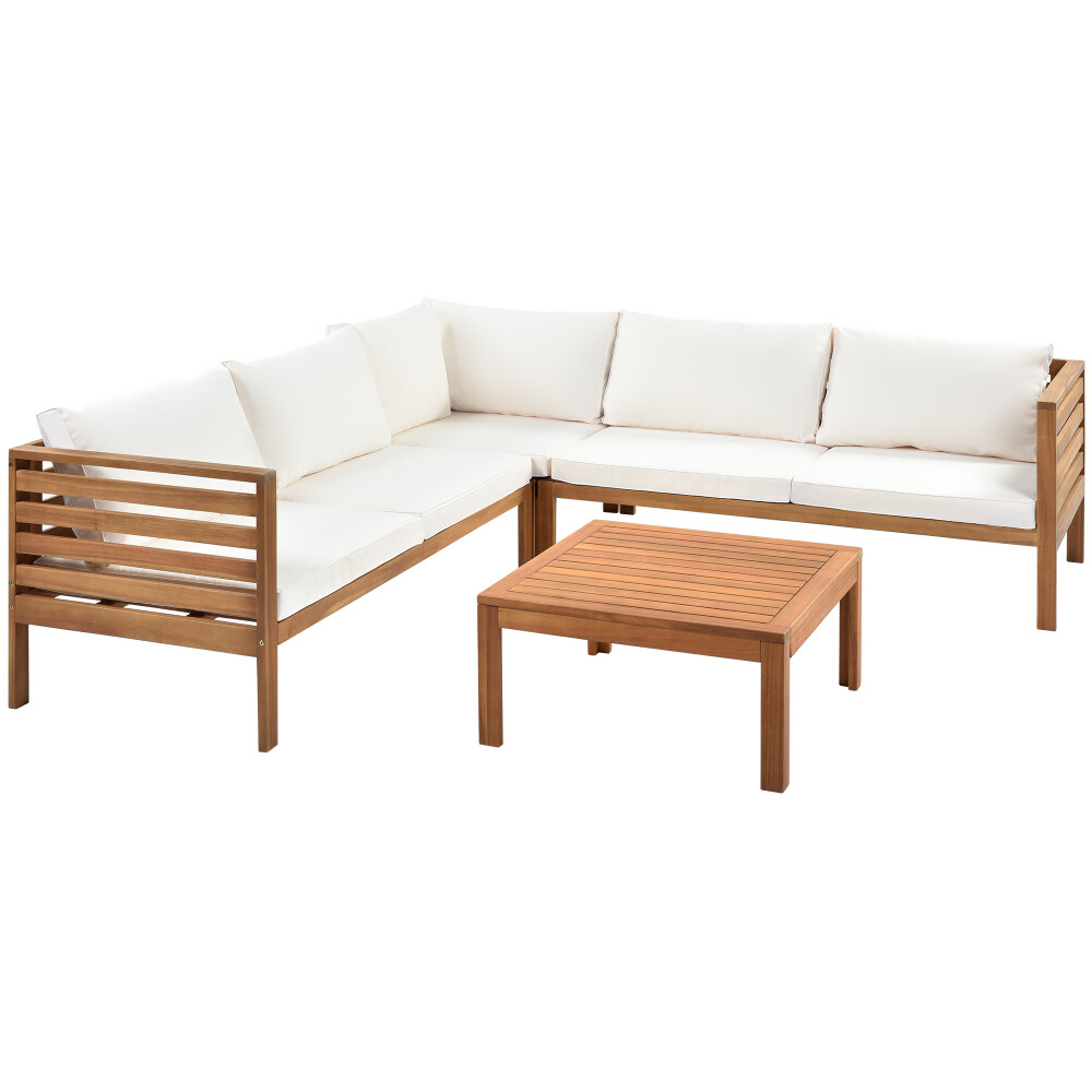 Wood Structure Outdoor Sofa Set with Water-resistant & Strong Metal Accessories