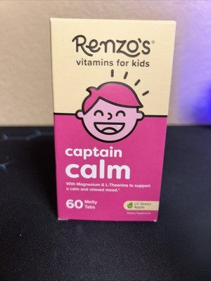 Renzo's Captain Calm Kids Magnesium with L-Theanine 60ct Sugar-Free Green Apple