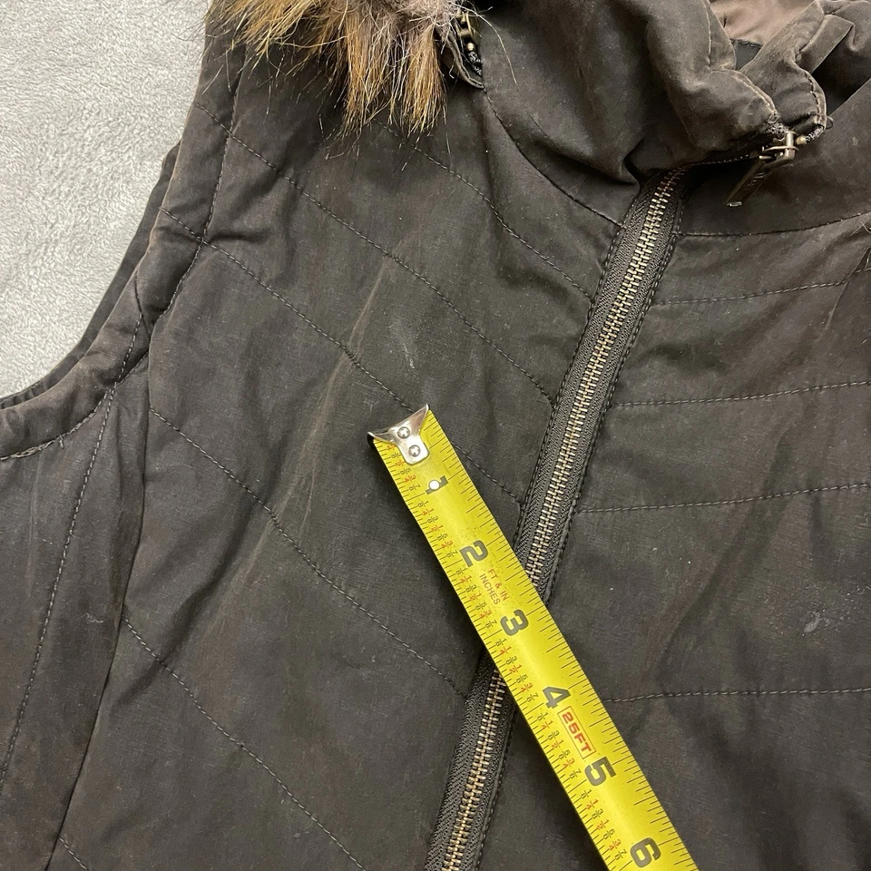 Chaleco con cremallera Cripple Creek Ranchwear piel sintética para mujer pequeño marrón ocultar llevar Foto 4 de 4