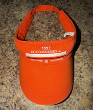 No Boundaries Orange Visor Hat 1992 Embroider...