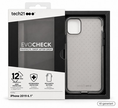 Tech21 Evo Check iPhone 11 6,1'' Hülle Smokey Black 3,6m Fallschutz T21-7254