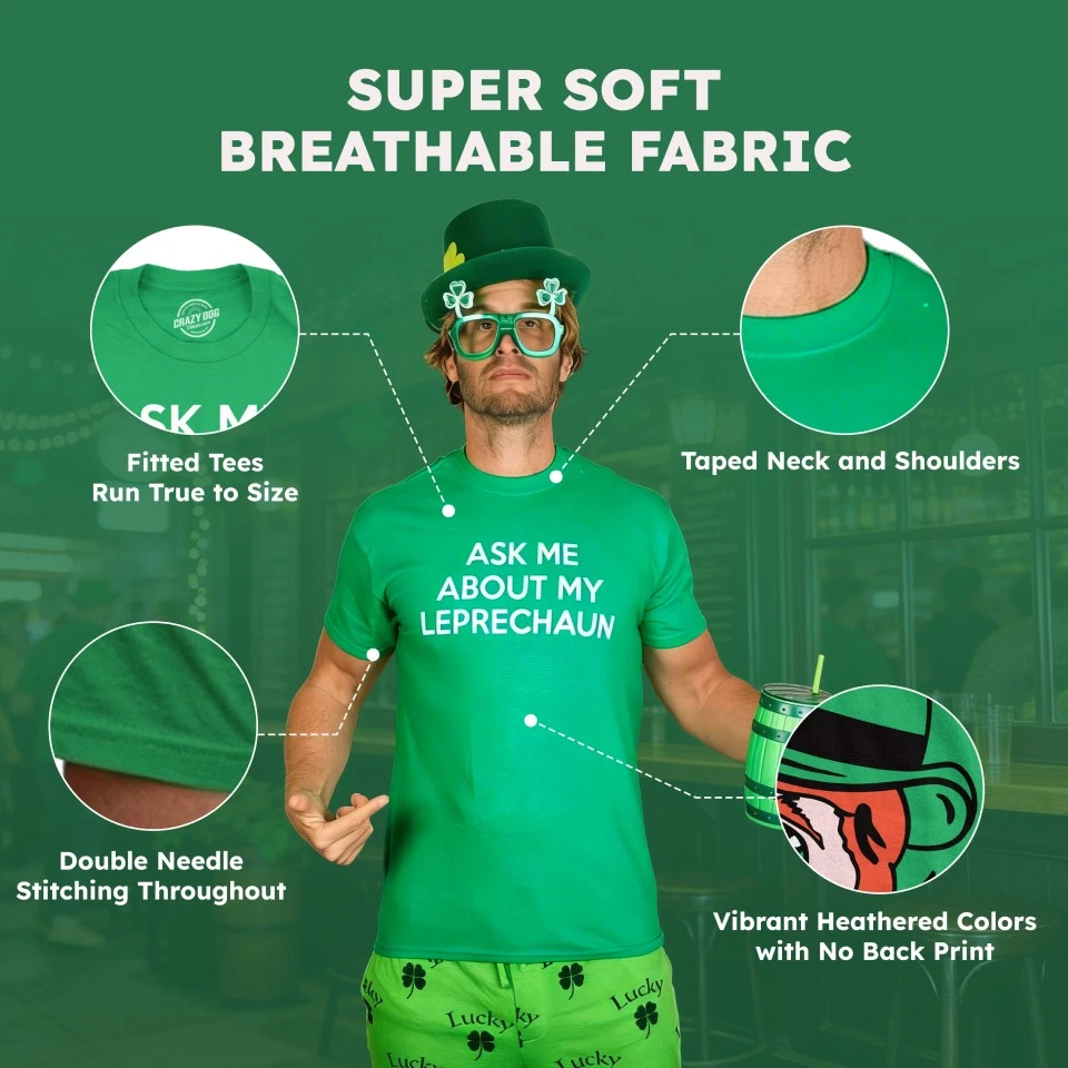 Mens Cant Work Today Got My Hands Full T Shirt Funny Drinking Saint Patricks Day