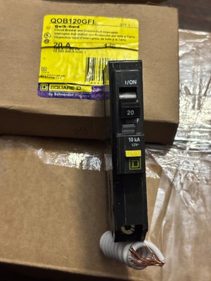 #ad Square D QOB120GFI 20A Single Pole Circuit Breaker $40.00