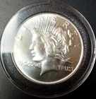 1 Peace One Troy Oz .999 Silver UNC Round Eagle Bullion in Capsule 1147