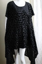 Midnight Velvet Sz 2X Runs 1X MOD Velvet Burnout Swing A-Line Hi-LOW Tunic Top