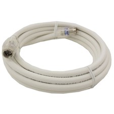 Coaxial Jumper Cable with Easy Twist Connectors, White RG6, Choice of 6' or 12'