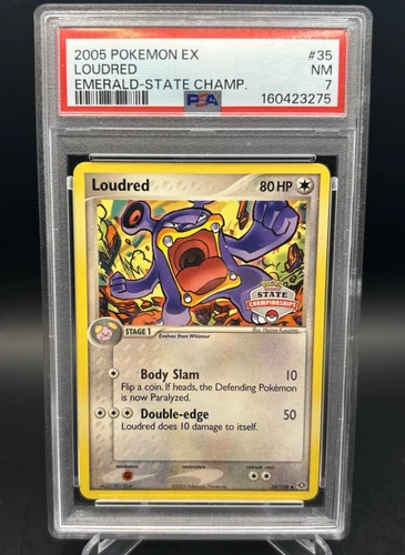 Pokemon PSA 7 Loudred 35/106 EX Emerald State Championships Promo 2005 Vintage