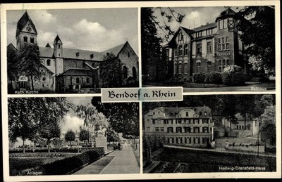 Ak Bendorf am Rhein, Hedwig Dransfeld Haus, Kath. Kirche, Rathaus,... - 10510179