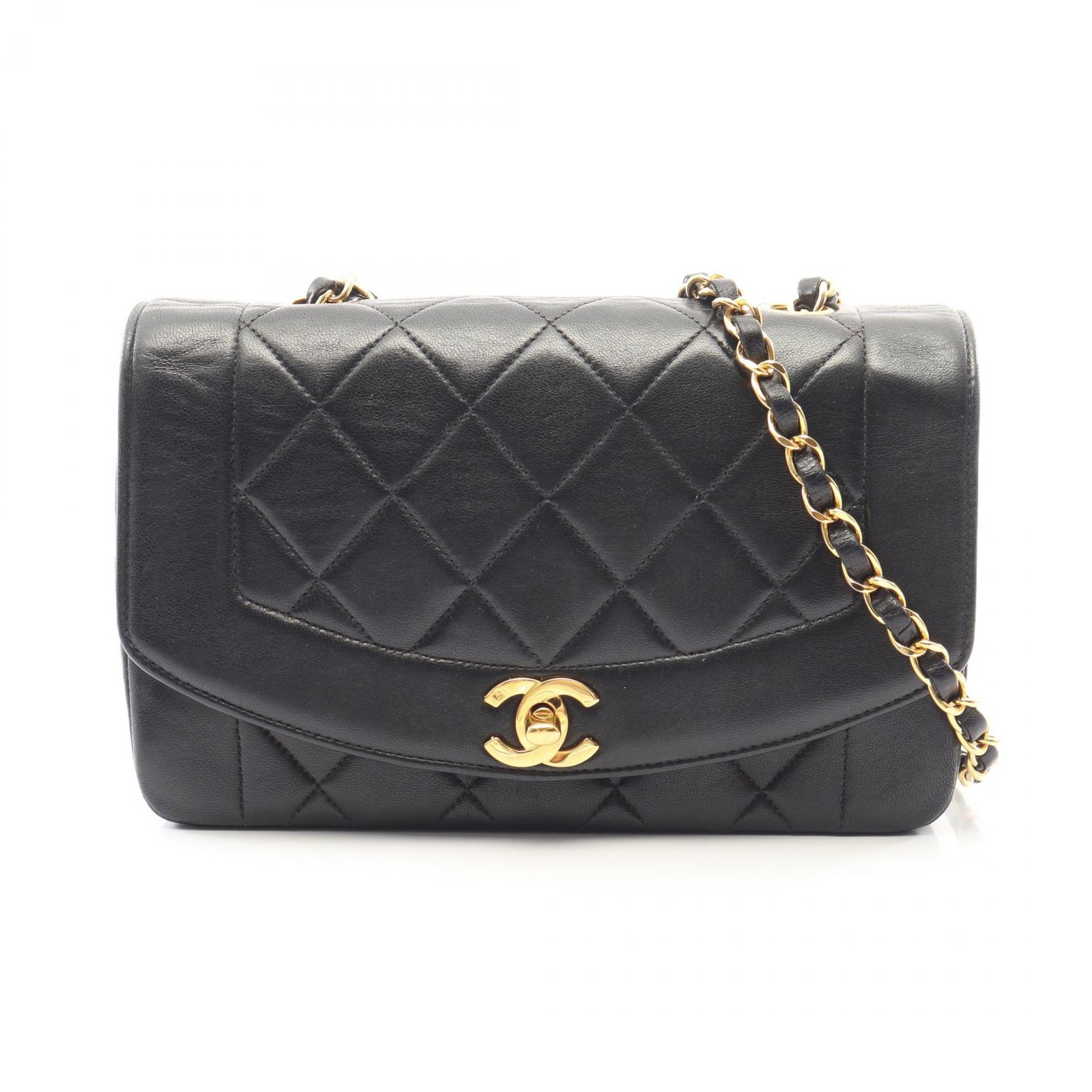 CHANEL Matelasse Diana Flap Chain Shoulder Crossbody Bag A01164 leather GHW Used