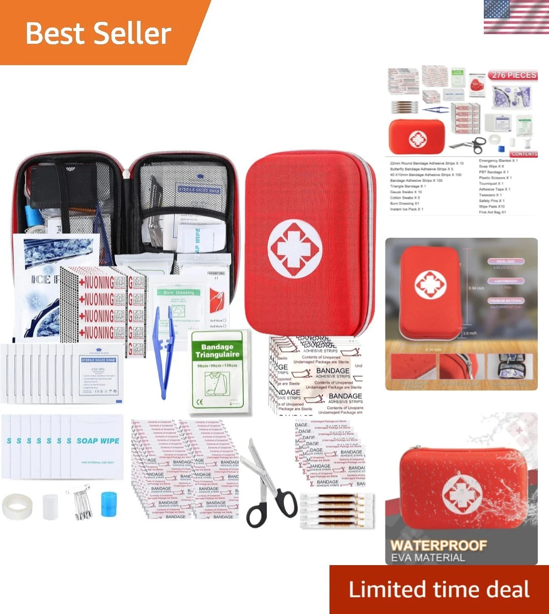 Portable 276PCS Hiking and Camping Emergency Supplies - Must-Have Safety Gear