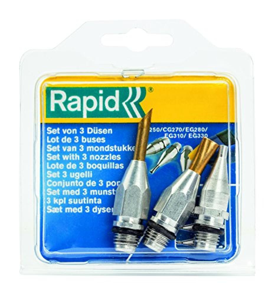 Set 3 Ugelli Rapid 40107334 per Pistola Colla a Caldo - Blu/Acciaio