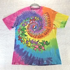 Liquid Blue GRATEFUL DEAD Tie Dye Dancing Bears T-Shirt Mens Size Medium