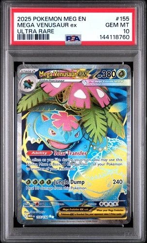 2025 POKEMON MEG EN-MEGA EVOLUTION ULTRA RARE #155 MEGA VENUSAUR EX PSA 10
