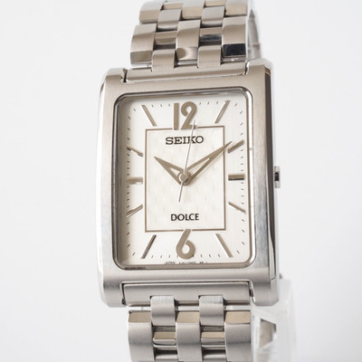 SEIKO Dolce Tank 4J41-0AC0 Quarz Silber Zifferblatt 26mm Herren