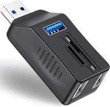 VIENON 5-Port USB 3.0 Hub with SD TF Card Reader, USB Extender Adapter with Memo