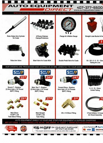 Tubing nylon 8MM x 6 id air line Corghi Quick Connect Hose Tire Changer 5FT Long - Foto 3 di 4
