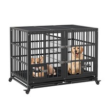 Indoor Extra Large Crate for Large Dog, 42 Inch Dog Crate Double Door Cage Kenne