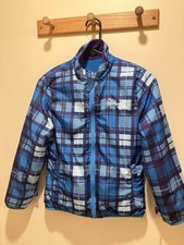 Weatherproof Girls' Blue Purple Plaid Puffer Jacket M 10/12 Insulated Full Zip