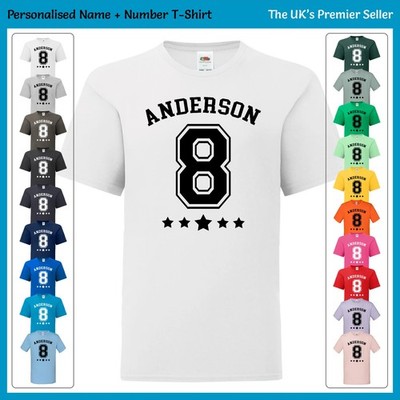 Personalisiertes T-Shirt mit Name & Nummer | individuelles Geschenk Tee | Versand innerhalb von 24 Stunden