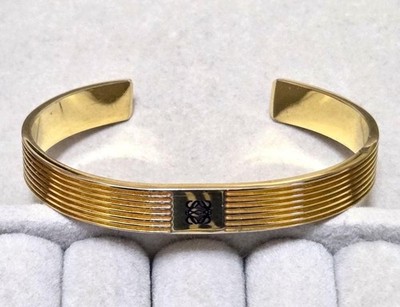 LOEWE Anagram Logo Gold Color Bangle Made in Spain 43289 | eBay